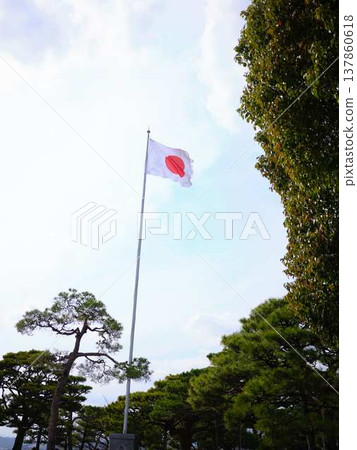 高知城的日本國旗 137860618