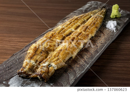 Grilled eel over charcoal Grilled eel over charcoal 137860623