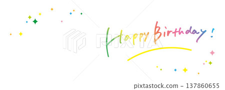 Colorful handwritten "Happy Birthday" Colorful handwritten "Happy Birthday" 137860655