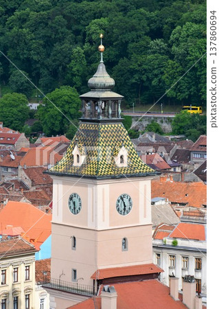 View from the White Tower in Brașov, Transylvania, Romania, History Museum (Old Town Hall) 137860694