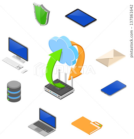Data Network Cloud Computing Technology Isometric Data Network Cloud Computing Technology Isometric 137861642