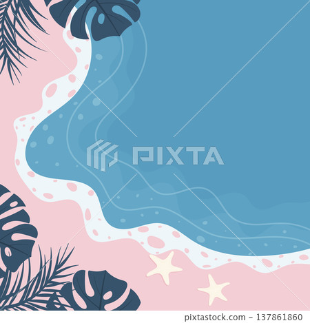 Tropical coast landscape with sandy sea shore Tropical coast landscape with sandy sea shore 137861860