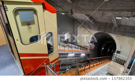 Kurobe Cable Car vehicles and tunnels Kurobe Cable Car vehicles and tunnels 137862103