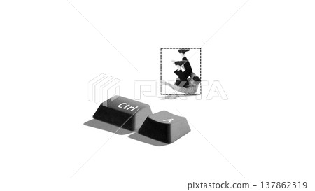 Control A keyboard shortcut selecting human figure symbolizing identity capture and mental labeling Control A keyboard shortcut selecting human figure symbolizing identity capture and mental labeling 137862319