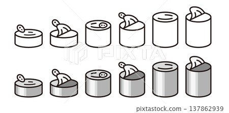 An icon of canned food. An illustration of emergency food or preserved food. An icon of canned food. An illustration of emergency food or preserved food. 137862939