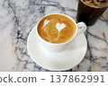 hot coffee in a glass latte art korea 137862991