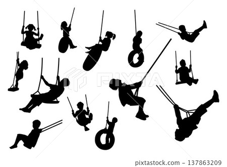 swing, vector, silhouette 137863209