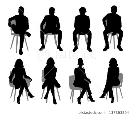 silhouette, couple, vector 137863294