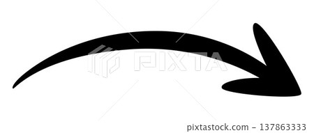 arrow isolated on white, hand drawn arrow	 137863333