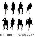 silhouette, couple, vector 137863337