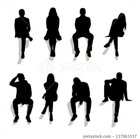silhouette, couple, vector 137863337