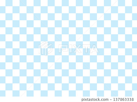方格的日本圖案夏季淺藍色白色 137863338