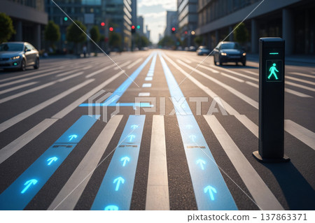 traffic in city at night 137863371