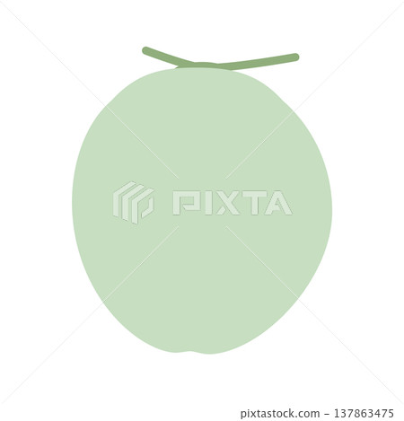 Simple flat icon of a coconut. Gentle light green fruit illustration. Simple flat icon of a coconut. Gentle light green fruit illustration. 137863475