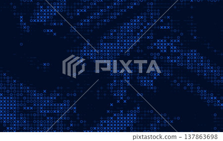 Abstract ascii big data ai background with computer code. Cyber technology random art for digital texture and pattern design for banner. 137863698