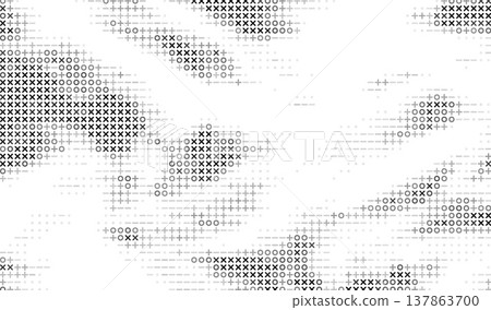 Abstract ascii big data ai background with computer code. Cyber technology random art for digital texture and pattern design for banner. 137863700