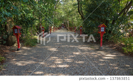 The approach to Hachiman Shrine (formerly Iwashimizu Hachimangu Shrine) in Higashikujo-cho, Nara City, January 2, 2020. The approach to Hachiman Shrine (formerly Iwashimizu Hachimangu Shrine) in Higashikujo-cho, Nara City, January 2, 2020. 137863851