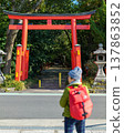 The first torii gate of Hachiman Shrine (formerly Iwashimizu Hachimangu Shrine) in Higashikujo-cho, Nara City, January 2, 2020. 137863852