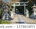 Torii gate of Kashiwagi Tenmangu Shrine, Kashiwagi-cho, Nara City, January 2, 2020 137863855
