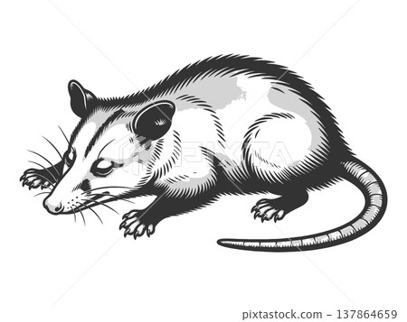Opossum Playing Dead Defense Behavior raster Opossum Playing Dead Defense Behavior raster 137864659
