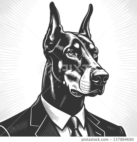 Business Dog in Suit Doberman vector illustration Business Dog in Suit Doberman vector illustration 137864680