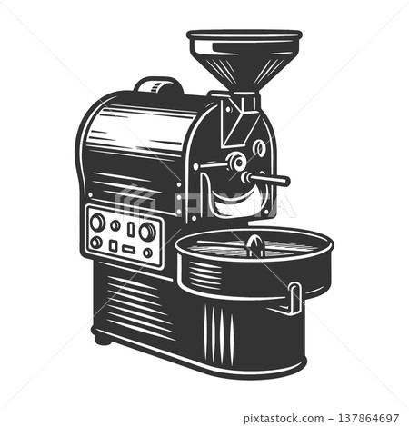 Coffee Roaster Machine raster illustration 137864697