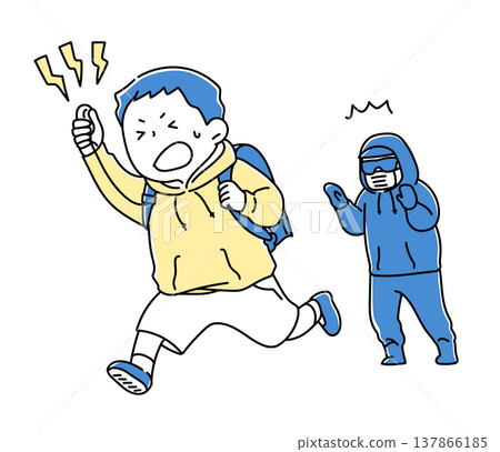 小學生拉響個人警報後逃跑（2種顏色） 137866185