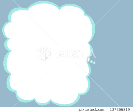 Cloud-shaped speech bubble, vertical, light blue Cloud-shaped speech bubble, vertical, light blue 137866819