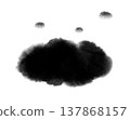 a cloud-shaped black ink stain on a white background 137868157