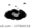 a cloud-shaped black ink stain on a white background 137868158