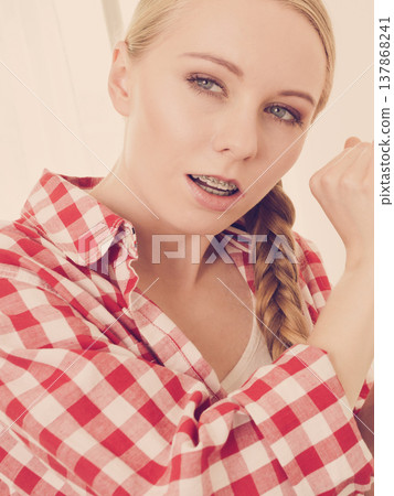Close up of unhappy woman 137868241