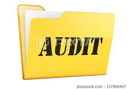 Audit folder with documents, 3d rendering Audit folder with documents, 3d rendering 137868407