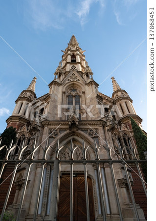 Esglesia de Sant Francesc de Sales facade in Barcelona Spain 137868451