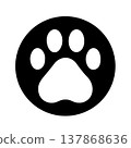 Simple Puppy Paw Stamp Logo 137868636