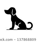 Cute Puppy Paw Badge Emblem 137868809