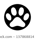 Playful Dog Paw Identity Badge 137868814