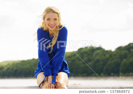 Happy fashion model woman Happy fashion model woman 137868972
