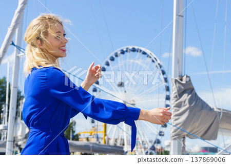 Fashion model and ferris wheel 137869006