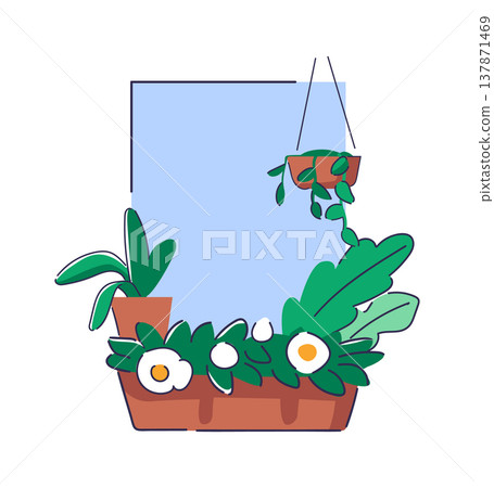 Plant Window Box With Hanging Planter 137871469