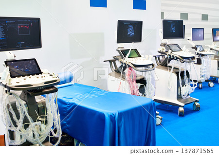 Medical ultrasound devices on exhibition Medical ultrasound devices on exhibition 137871565