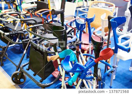 Canes, crutches for moving disabled people Canes, crutches for moving disabled people 137871568