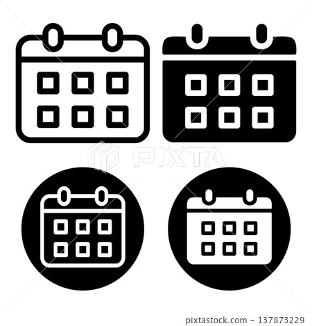 Calendar icon set 137873229