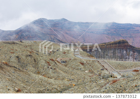 熊本縣阿甦的深秋：阿蘇山中岳火山口周圍。 137873312