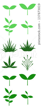 Simple grass illustration set 137873819