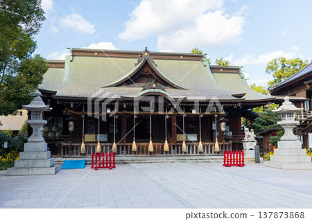 福岡縣北九州的秋景：小倉祗園八坂神社正殿 137873868
