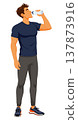 Man drinking water bottle vector illustration 137873916