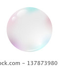 Realistic soap bubble, Rainbow Pastel Colors reflection. Abstract Gradient Glass Sphere isolated on Background. Transparent orb, Graphic object. Modern Design, Glossy Ball Illustration vector clipart 137873980