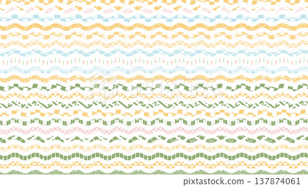 [Spring background material] Colorful Japanese pattern illustrations of traditional motifs 137874061