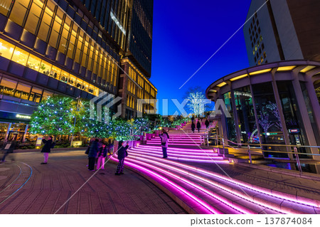 Tokyo, Chiyoda Ward, Yurakucho: Night view of Tokyo Midtown Hibiya Tokyo, Chiyoda Ward, Yurakucho: Night view of Tokyo Midtown Hibiya 137874084
