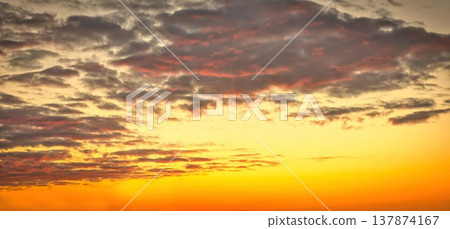 Sunset Sky Replacement Warm And Golden 137874167